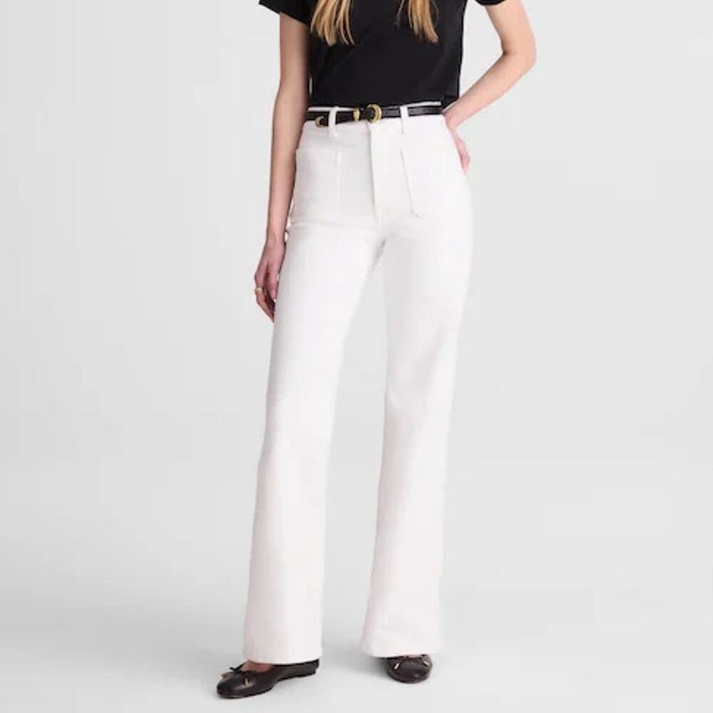 Madewell The Emmy Wide Leg Jean Tile White Super Stretch Size 30 Short NWT